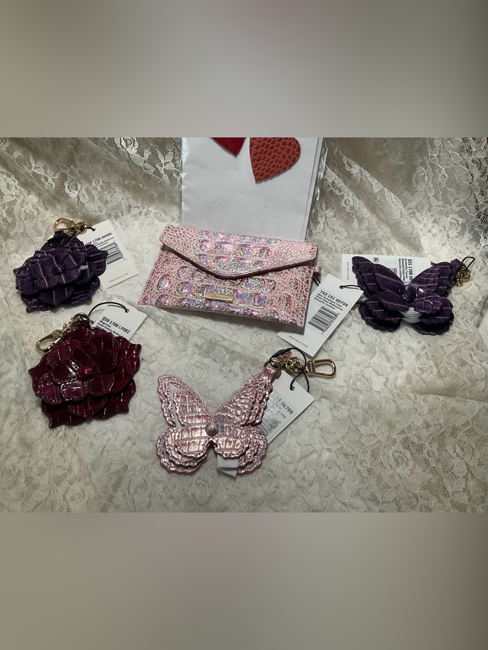 NWT set of 5 BRAHMIN ITEMS, One PIXIE DUST MINI ENVELOPE  PASSPORT, ETC.